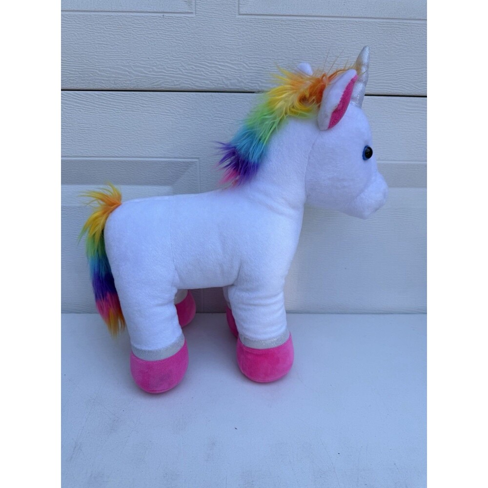 Build A Bear Rainbow Unicorn Stuffed Animal Kids Toy BABW P16 EUC